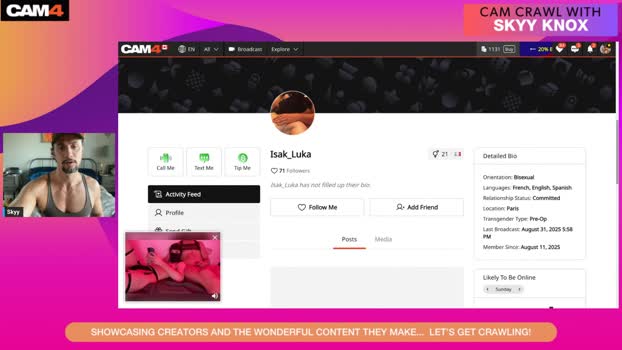 SkyyKnox toy Webcam SHOW @ Cam4 01-09-2025